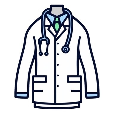 isolated white doctor coat sticker