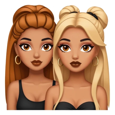 Boujy baddie best friends, trendy makeup sticker