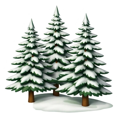 10 Snowy Fraser fir trees sticker