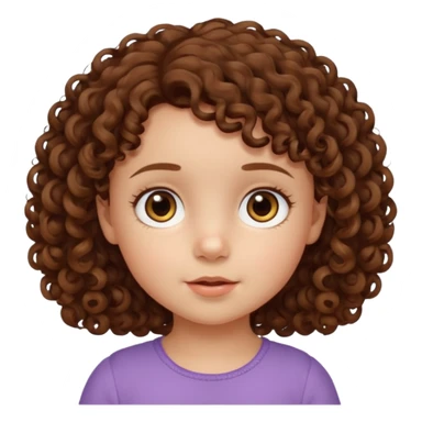 3yr old girl little curly brown hair brown eyes sticker