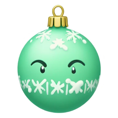 Pastel Green ornament with winter pin  sticker