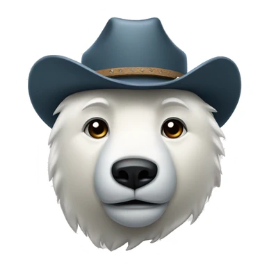 polar bear with cowboy hat from front sticker