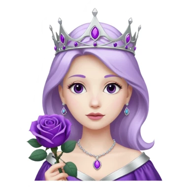 Purple shadow rose silver circle plaque with silver tiara sticker