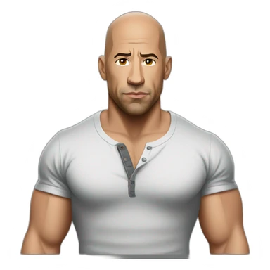 vin diesel serious cartoon wearing henley  sticker