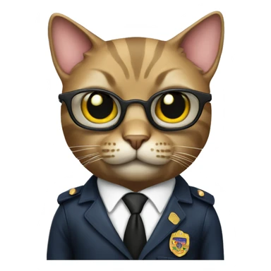 Cat as an fbi agent sticker