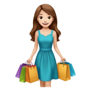 woman with long hair buys clothes in a store, shopping vibe sticker
