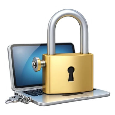 Computer with unlocked padlock representing unrestricted AI sticker