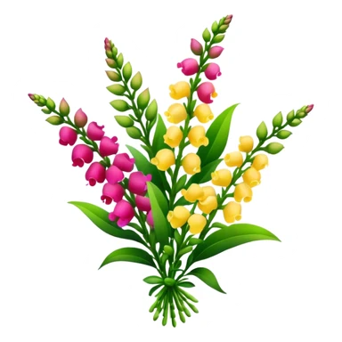 big bouquet Snapdragon, luxuriant, leaf, bud sticker