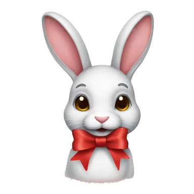 rabbit with ribbon sticker