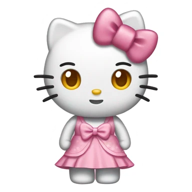 Hellokitty wearing a dress with a bow  sticker