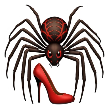 Spider with red high heels on all of his legs sticker