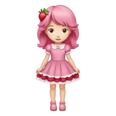 pretty and cute realistic modern day strawberry shortcake full body sticker