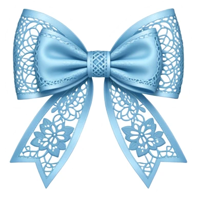Light blue lace bow sticker