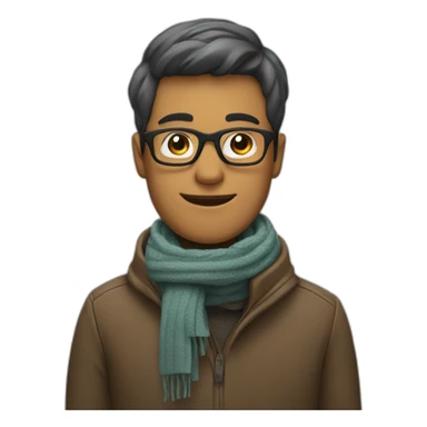 Man with glasses and scarf and on a wheelchair sticker