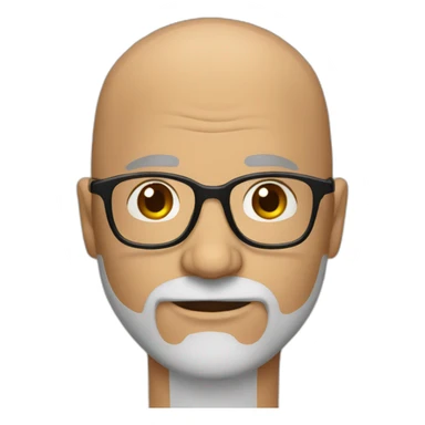 Bald 50 year old guy with glasses and beard sticker