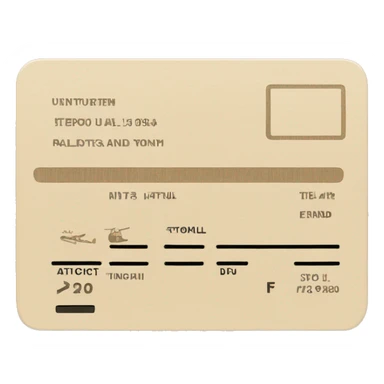 Beige asthetic plane ticket sticker