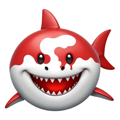shark smiley face with blood around the nose sticker