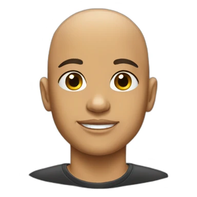 Bald atractive with girl hair black sticker