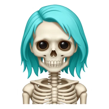 turqoise haired skeleton sticker