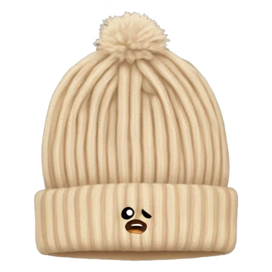 beige winter beanie no person sticker