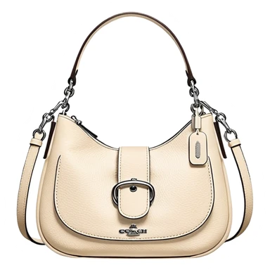 Coach Women's Hadley Mini Crossbody Bag in Pebbled Leather all white beige
 sticker