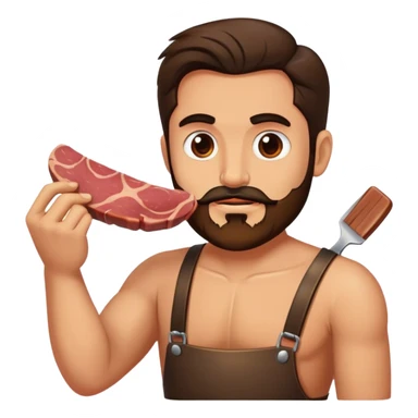 Muchacho guapo con barba de candado haciendo una carne asada  sticker
