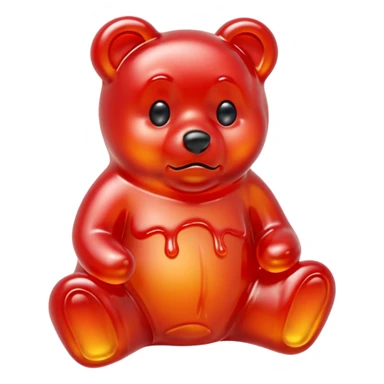 Sad Gummy bear melting into ground sticker