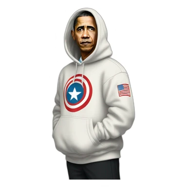 fullbody barack obama in supreme logo hoodie sticker
