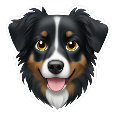 Small black australian shepherd dog Christmas tree sticker