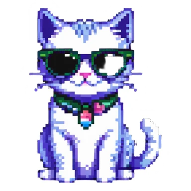 cool cat with sunglasses sitting pose sticker