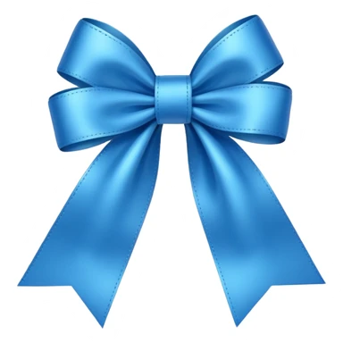 blue gift bow, shiny, emoji style sticker