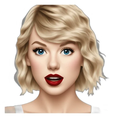Taylor swift white smeared lipstick sticker