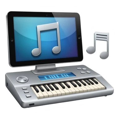 a computer play music sticker