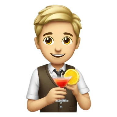 boy enjoying cocktail treat sticker