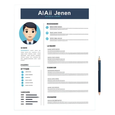 resume sheet with AI letters sticker