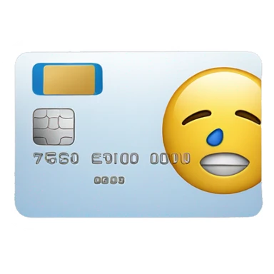 Credit card holding credit card with faces sticker