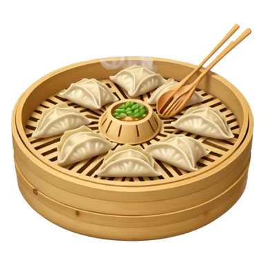gyoza in bamboo steamer sticker