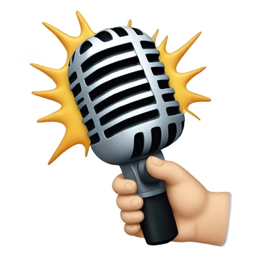 microphone falling out of a hand sticker