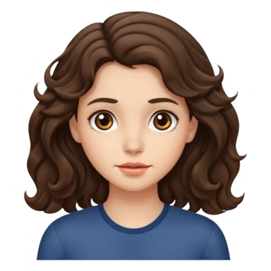 Brunette girl wavy nothing underneath  sticker