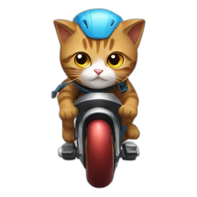Cat racing Ironman sticker