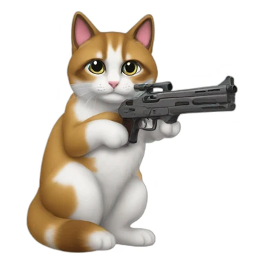 gun cat snowshoe sticker