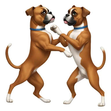 two boxer dogs dancing sticker
