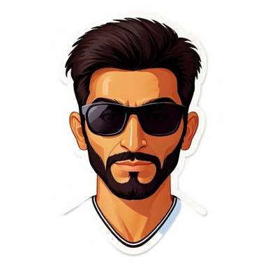 Pakistani in sunglasses  sticker