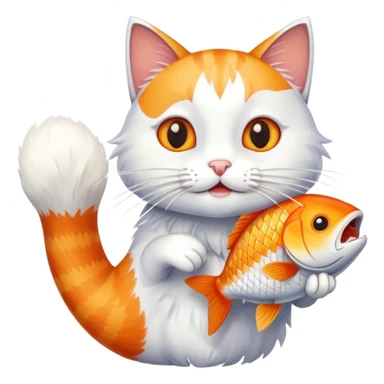 Chat qui mange du poisson  sticker