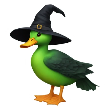 a witch green  duck sticker