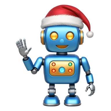 Robot azul navideño sticker