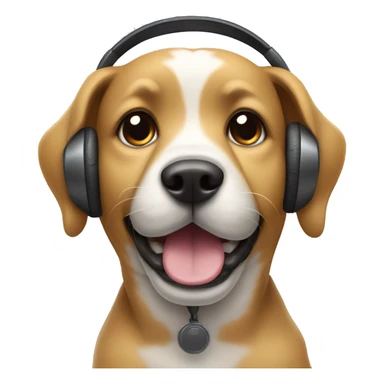 dog with a headphone sticker