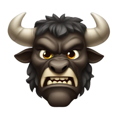 Minotaur angry, bull. Dark fantasy sticker