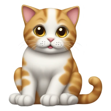 Cute cat sitting with its paws on its lap sticker