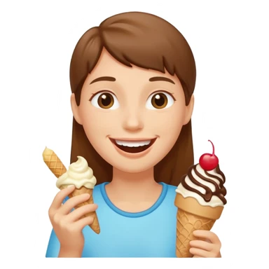 A person getting a ice cream Infinite happiness sticker